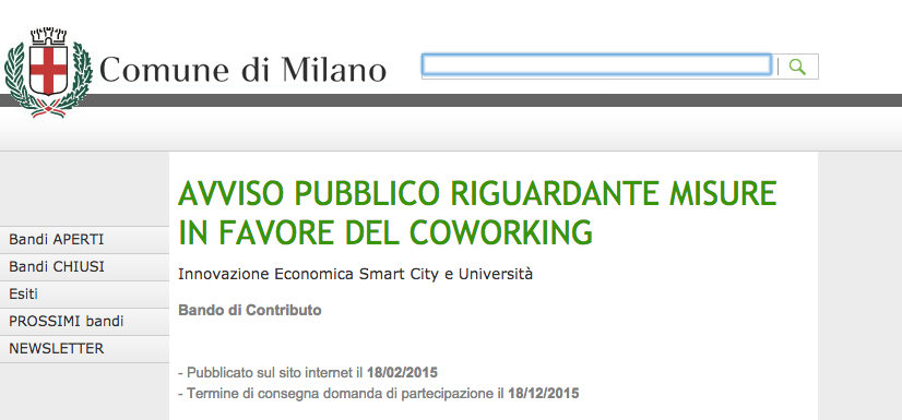 Milano: incentivi economici al coworking